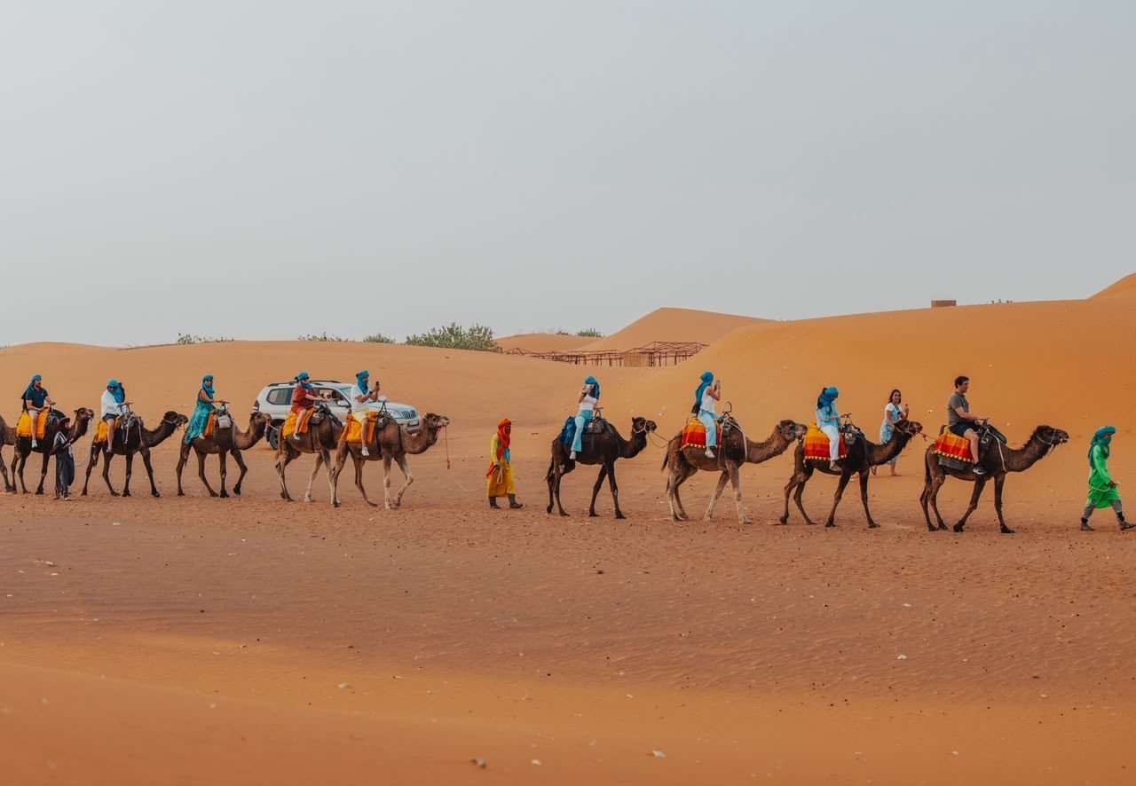 Camel trek in the Erg Chebbi dunes, Merzouga
