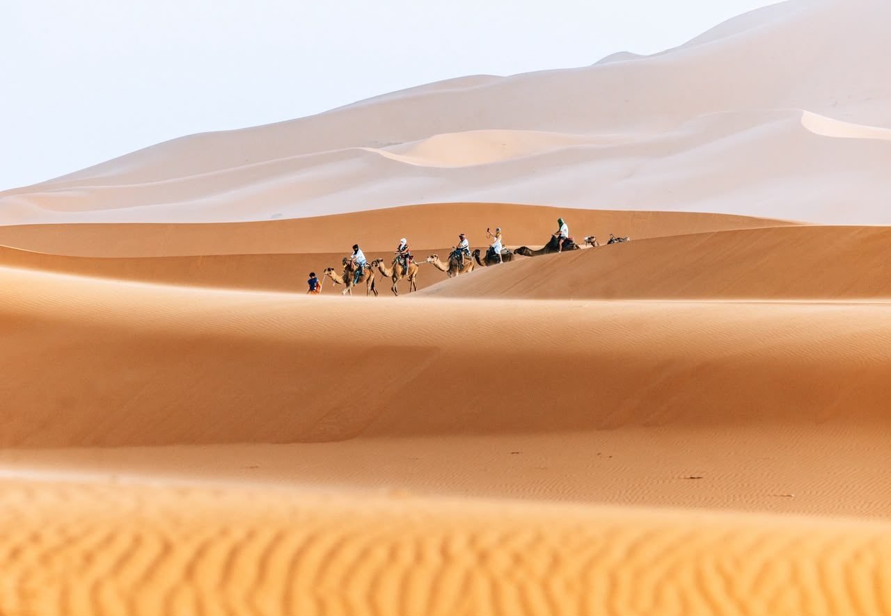 Camel trek in the Erg Chebbi dunes, Merzouga