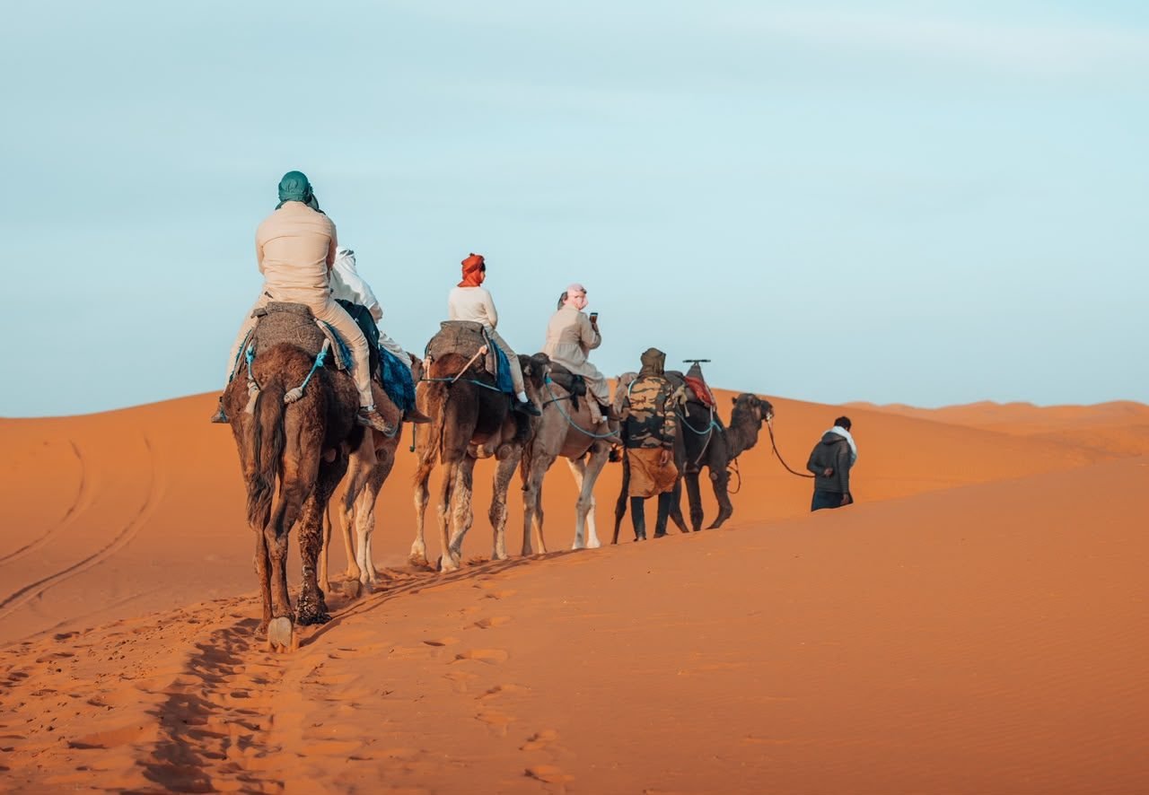 Camel trek in the Erg Chebbi dunes, Merzouga