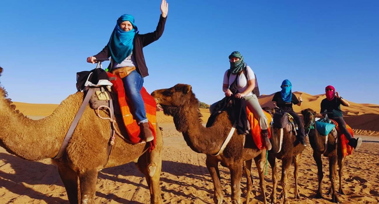 camel trekking in merzouga