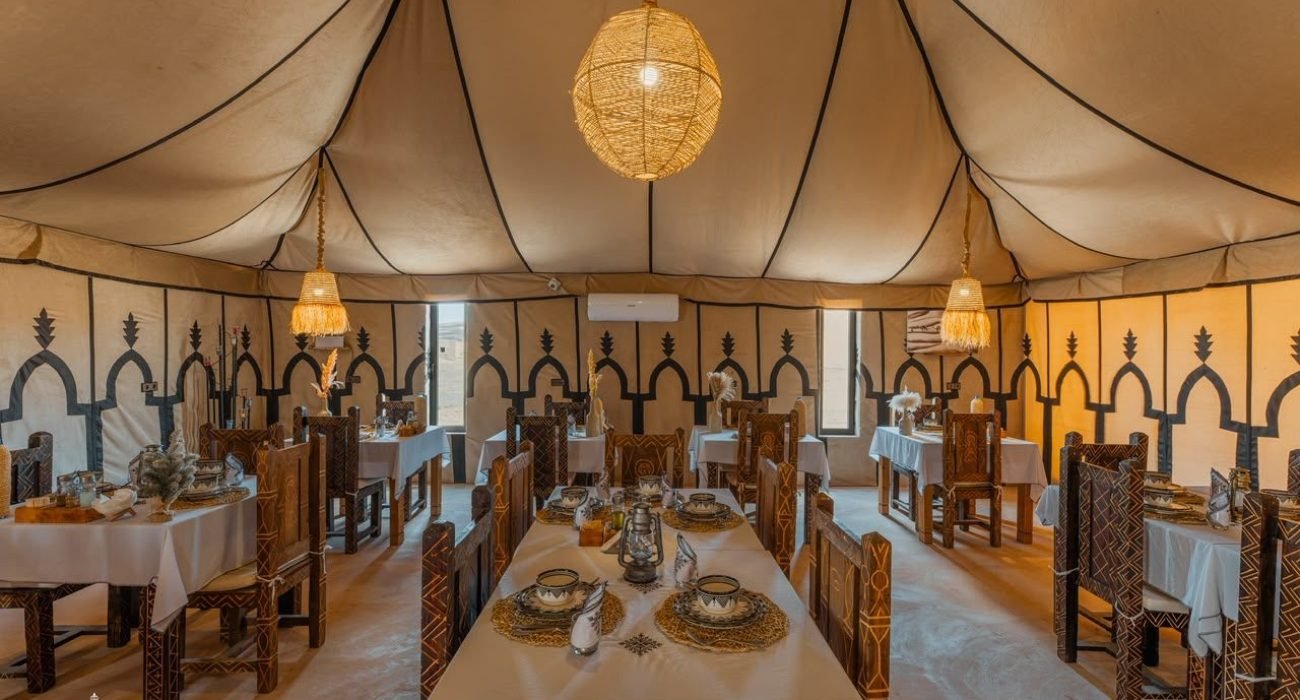 Restaurant tent at Dihya Desert Camp, Merzouga